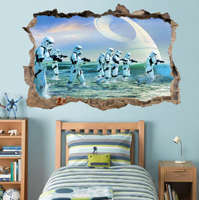 Stormtroopers Star Wars 3D Smashed Broken Decal Wall Sticker J765