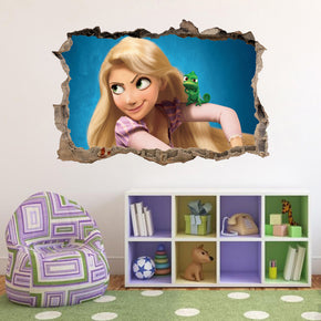 Rapunzel Tangled 3D Smashed Broken Decal Wall Sticker J885