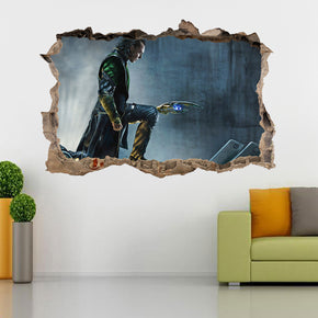 Loki 3D Smashed Wall Decal Wall Sticker J900