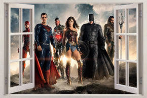 Justice League Super Heroes 3D Window Wall Sticker Decal J916