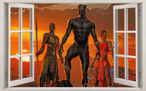 The Black Panther Wakanda 3D Window Wall Sticker Decal J946