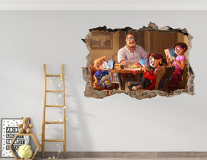 The Mitchells Vs. The Machines 3D Smashed Broken Decal Wall Sticker JS129