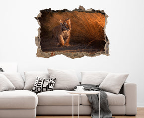 Tigers 3D Smashed Broken Decal Wall Sticker JS132