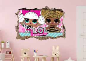 Lol Surprise Dolls 3D Smashed Hole Illusion Decal Wall Sticker JS139
