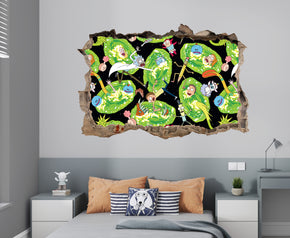 Rick And Morty Portal 3D Smashed Broken Decal Wall Sticker JS141