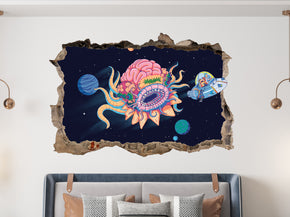 Rick And Morty Portal 3D Smashed Broken Decal Wall Sticker J1002