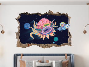 Rick And Morty Portal 3D Smashed Broken Decal Wall Sticker JS142