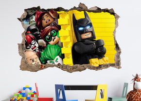 Lego Batman 3D Smashed Hole Illusion Decal Wall Sticker JS18