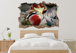 Metroid Prime 3D Smashed Hole Illusion Decal Wall Sticker JS26