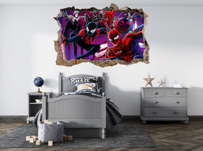 Spider Man Ham Peter Porker 3D Smashed Hole Illusion Decal Wall Sticker JS28