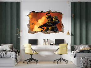 HALO 3D Smashed Broken Decal Wall Sticker JS80