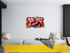 Spiderman 3D Smashed Broken Decal Wall Sticker JS95