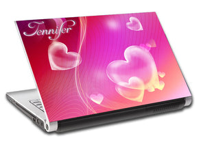 Bubble Hearts Personalized LAPTOP Skin Vinyl Decal L03