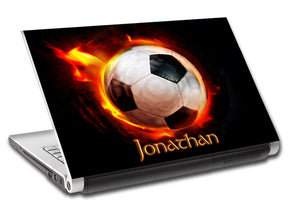 Fire Football Personalized LAPTOP Skin Vinyl Decal L04
