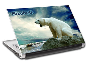 Polar Bear Roar Personalized LAPTOP Skin Vinyl Decal L100
