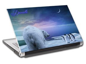 Polar Bear Penguins Personalized LAPTOP Skin Vinyl Decal L101