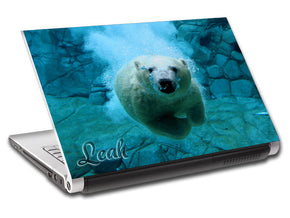 Polar Bear Dive Personalized LAPTOP Skin Vinyl Decal L102
