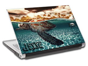 Sea Turtle & Shark Personalized LAPTOP Skin Vinyl Decal L107