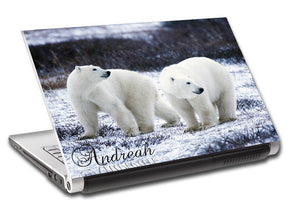 Polar Bears Personalized LAPTOP Skin Vinyl Decal L118