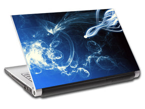 Décalque de vinyle de peau d'ordinateur portable personnalisé fractale bleue L15