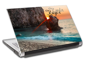 Beach Sunset Waves Personalized LAPTOP Skin Vinyl Decal L240