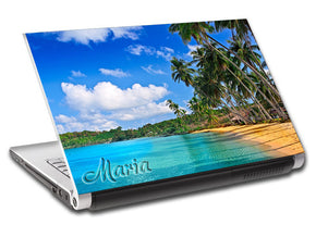 Autocollant en vinyle de peau d'ordinateur portable personnalisé de plage exotique tropicale L241