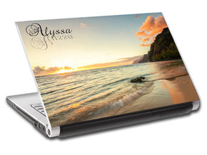 Exotic Beach Sunset Personalized LAPTOP Skin Vinyl Decal L242