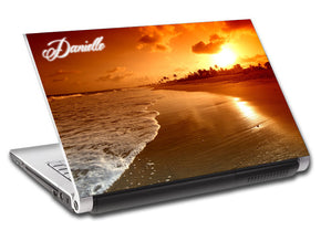 Exotic Beach Sunset Personalized LAPTOP Skin Vinyl Decal L243