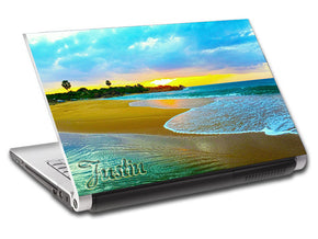 Exotic Tropical Beach Personalized LAPTOP Skin Vinyl Decal L246
