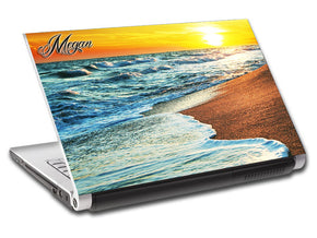 Exotic Beach Sunset Personalized LAPTOP Skin Vinyl Decal L248
