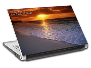 Exotic Beach Sunset Personalized LAPTOP Skin Vinyl Decal L249