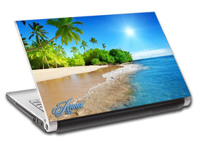 Vagues de plage tropicale personnalisé ordinateur portable peau vinyle autocollant L251
