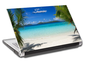 Tropical Beach Waves Personalized LAPTOP Skin Vinyl Decal L252