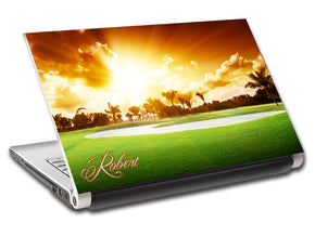 Golf Course Sunset Personalized LAPTOP Skin Vinyl Decal L320