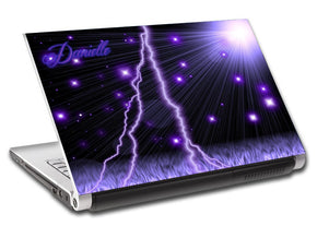 Purple Lightning Ordinateur portable personnalisé Skin Vinyl Decal L42