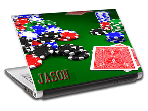 Poker Texas Hold'Em Chips Personalized LAPTOP Skin Vinyl Decal L451