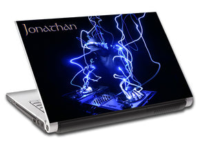 Abstract DJ Blue Personalized LAPTOP Skin Vinyl Decal L48