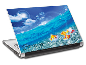 Gold Fish Sea Personalized LAPTOP Skin Vinyl Decal L495