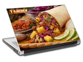 Taco Burrito Mexican Food Personalized LAPTOP Skin Vinyl Decal L522