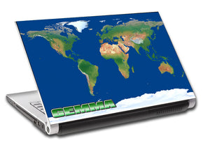 World Map Personalized LAPTOP Skin Vinyl Decal L537