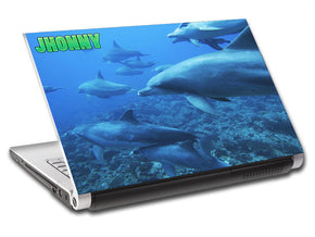 Dolphins Deep Ocean Personalized LAPTOP Skin Vinyl Decal L555