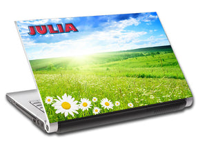 Flower Hill Sunrise Personalized LAPTOP Skin Vinyl Decal L569