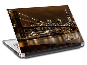 Bridge At Night Personalized LAPTOP Skin Vinyl Decal L59