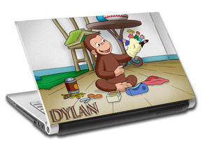Curious George Personalized LAPTOP Skin Vinyl Decal L62