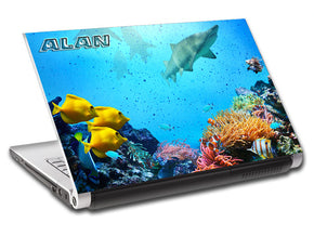 Tropical Fish Shark Reef Personalized LAPTOP Skin Vinyl Decal L717