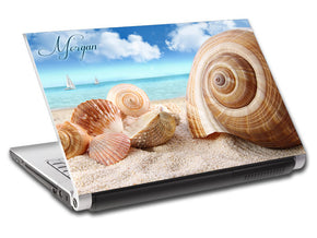 Seashells On Beach Personalized LAPTOP Skin Vinyl Decal L720