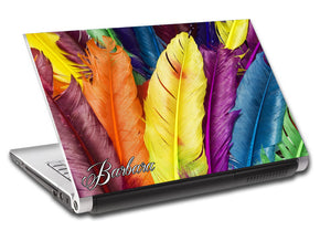 Colorful Feathers Personalized LAPTOP Skin Vinyl Decal L725