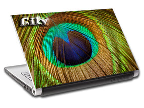 Peacock Feather Personalized LAPTOP Skin Vinyl Decal L726