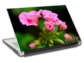 Pink Flowers Blossom Personalized LAPTOP Skin Vinyl Decal L84
