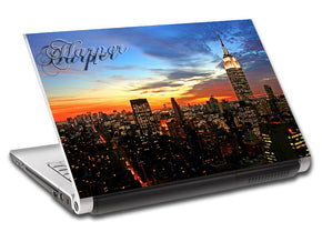 City Skyline Sunset Personalized LAPTOP Skin Vinyl Decal L93